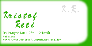 kristof reti business card